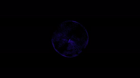 3D Blue Particles Sphere alt