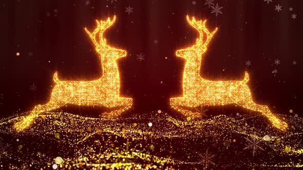 Beautiful Christmas Deer Particle Background