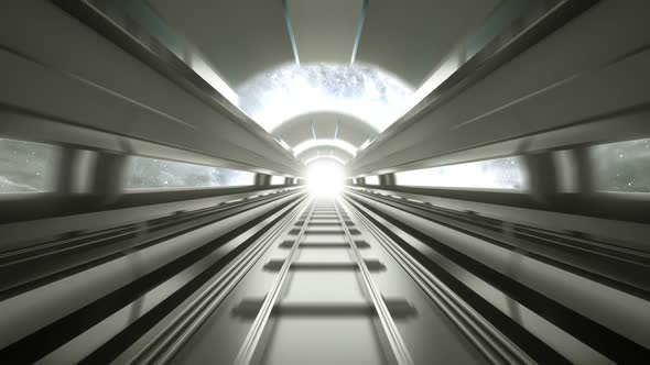 Hyperspeed Futuristic Train Tunnel Loop