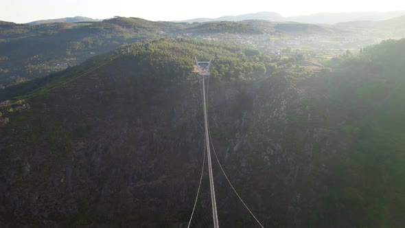 Suspension Bridge through Mountain River. 516 Arouca, Portugal