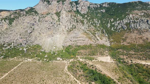 Drone Flight Near Mount Demerdzhi in Crimea Russia