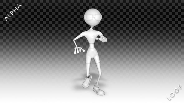 3D Man Character - Cartoon Break Dance