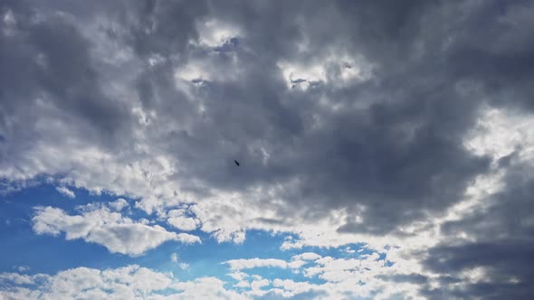 Dark Blue Grey Rain Clouds Moving On Sky 3