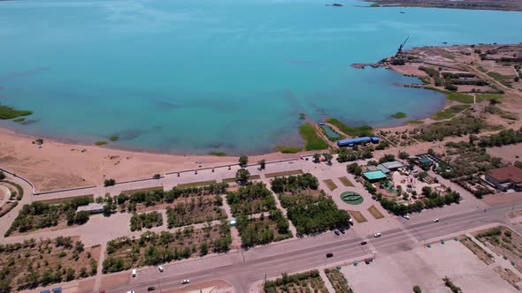 Drone View of the Small Town of Balkhash