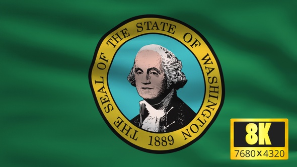8K Washington State Flag Background