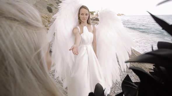 Female Models in the Image of Angels