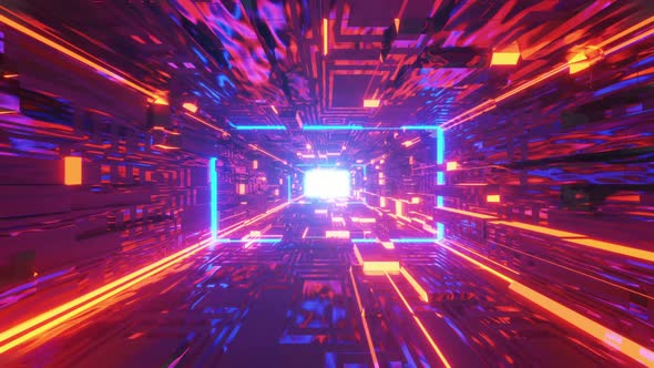 Sci Fi Light Tunnel Hd