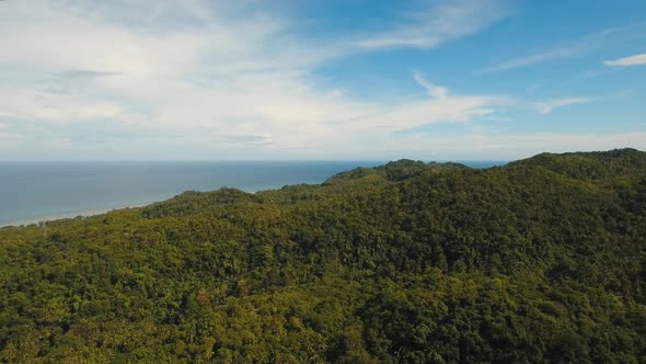 View of Mountain and Ocean Landscape.