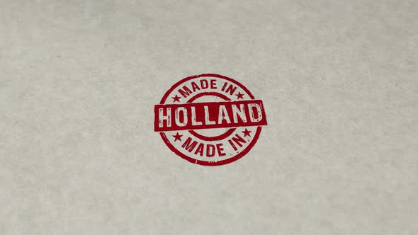 Made in Holland stamp and stamping loop animation