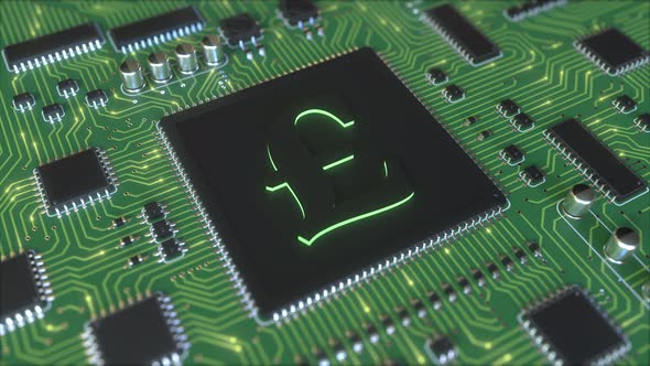 Pound Sterling Currency Sign on a Chipset alt