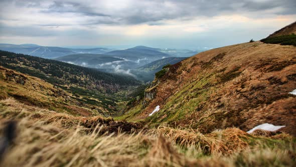 Beautiful hilly landscape in the Czech Republic, Time lapse