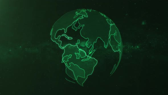 4K Green Digital Earth Technology Background