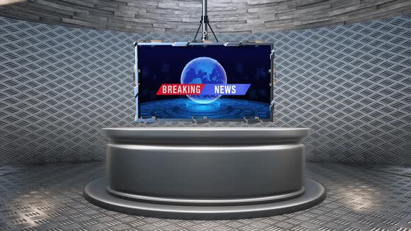 3D Virtual News Studio Background A50016