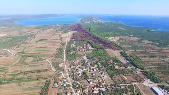 Aerial view of agriculture in dalmatia, Croatia