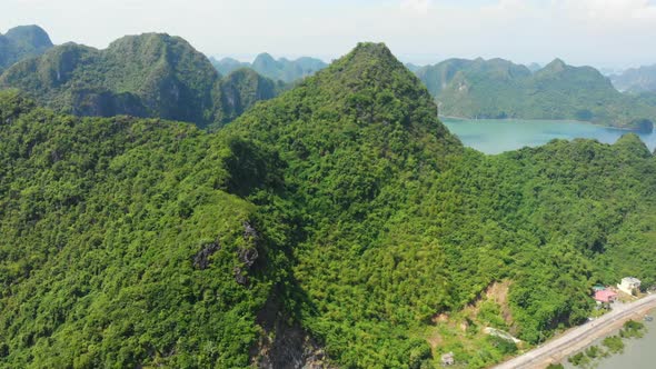 Aerial View of Ninh Binh Region, Trang an Tam Coc Tourist Attraction in Vietnam