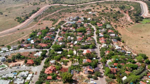 Kibbutz, a cooperative agricultural community in Northern Israel, Aerial view.