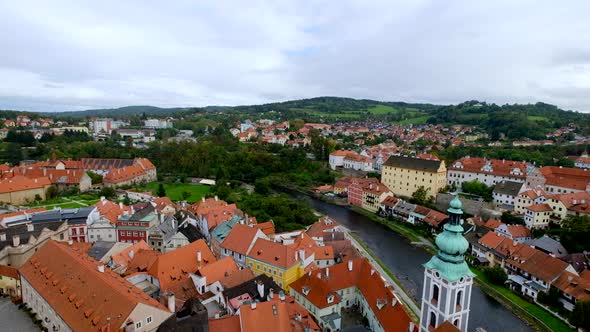 Cityscape of Krumlov Czech Republic