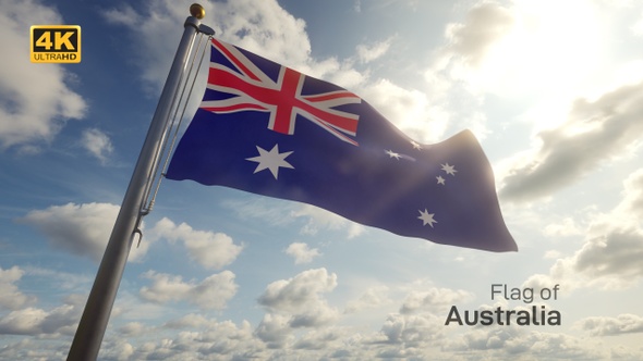 Australia Flag on a Flagpole - 4K