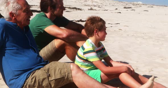 Family enjoying together at the beach