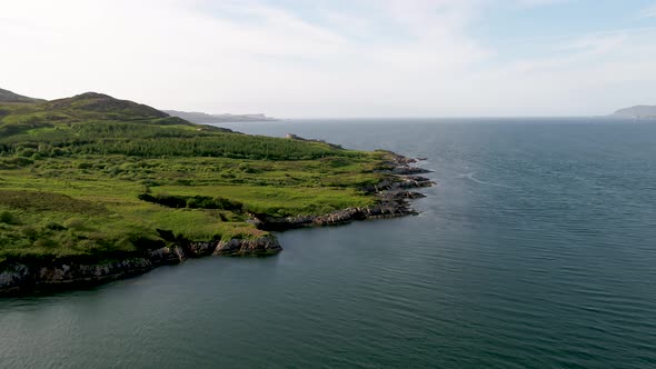 Aerial View of Lough Swilly and Knockalla Fort in County Donegal  Ireland