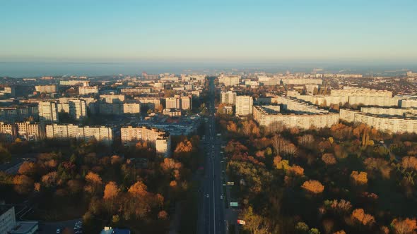 Autumn City of Rivne Ukraine Kiev Highway