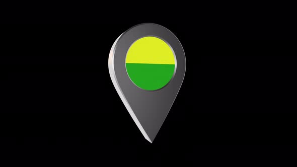 3d Animation Map Navigation Pointer With Flag Of Hague (Netherlands) With Alpha Channel - 4K