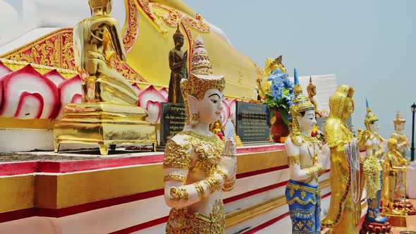 Buddhist Statues at a Chiang Mai Buddhist Temple in Thailand, Beautiful Famous Buddhism Religious Bu
