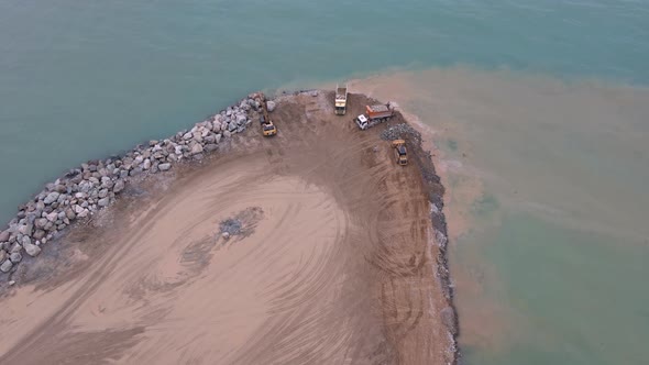 Sea Embankment Construction Site