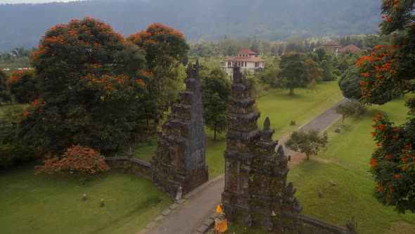 Balinese Split Gate Candi Bentar in Bali on an Early Morning