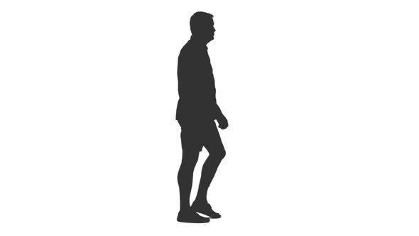 Silhouette of Walking Adult Man alt