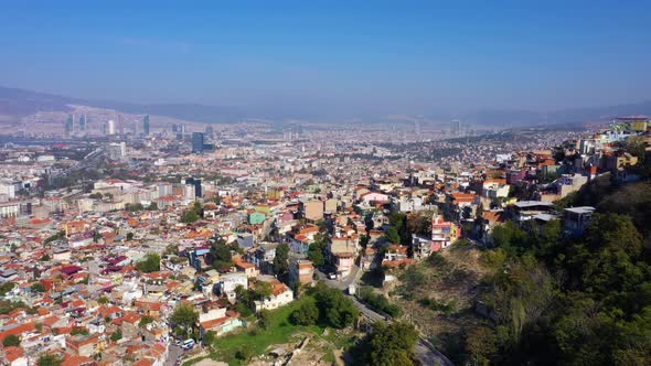 Aerial View of City Buildings on a Summer Day