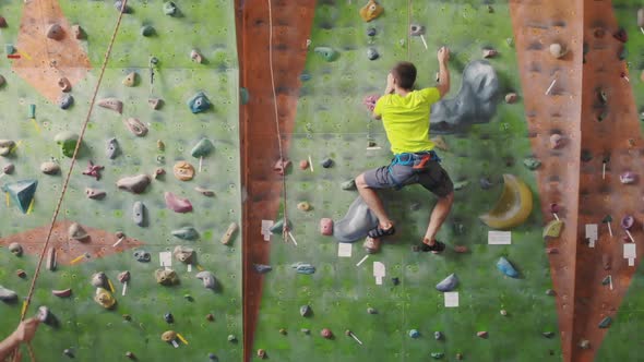 Climbing Sport Activity Concept Man Climber on Wall