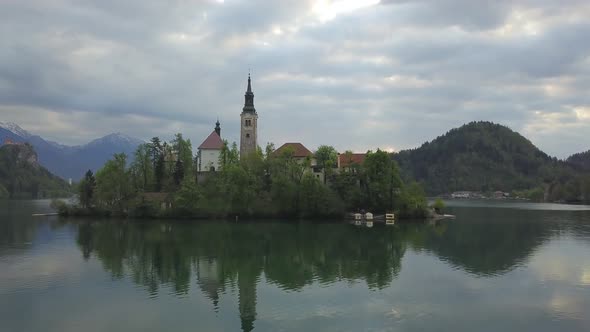 Aerial View of Lake Bled, Slovenia 1