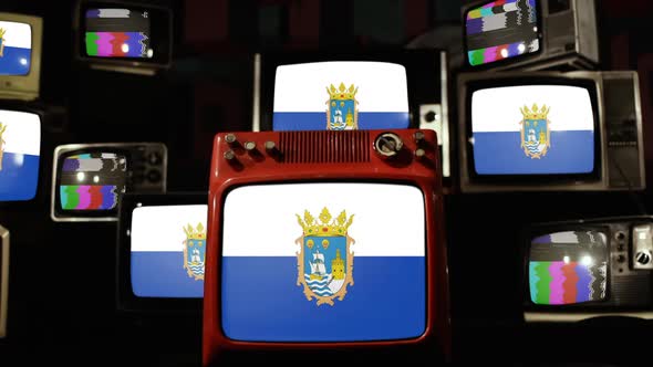 Flag of Santander, Spain, and Vintage Televisions.