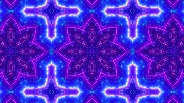 Blinking Blue Light Purple Kaleidoscope Loop 4K 08