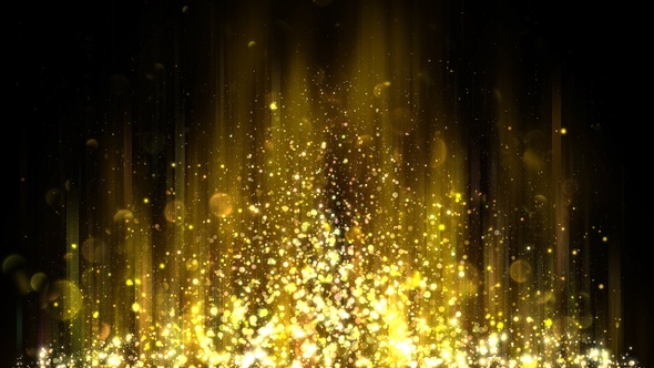 Abstract Gold Background with Glitter Particles 