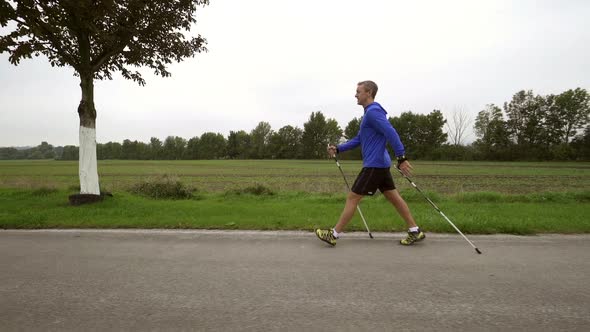 Nordic Walking Training Slow Motion