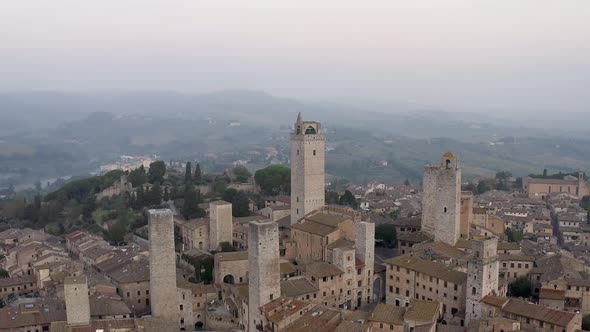 Aerial view of San Gimignano, Italy