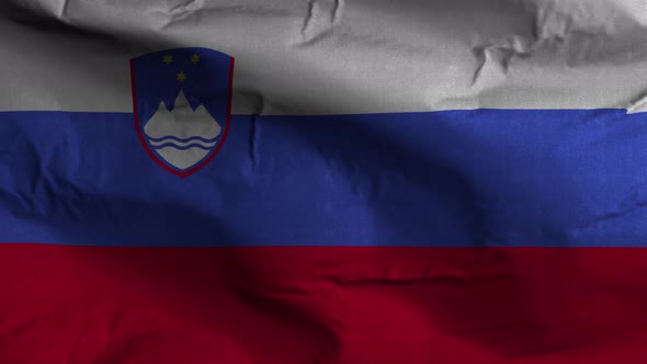 Slovenia Flag Textured Waving Background 4K