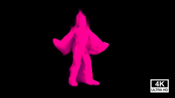 Hip Hop Dancing Pink Smoke Man 4K