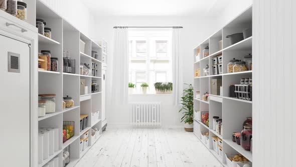 Storage Room With Organised Pantry Items