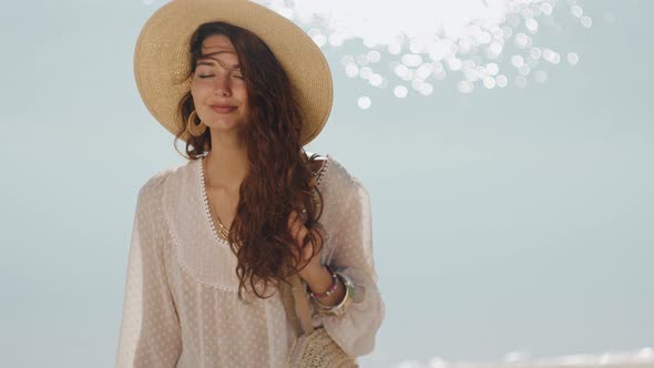 Woman Resting on the Beach During Vacation