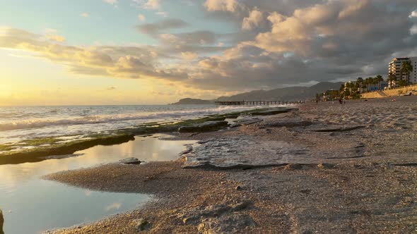 Colorful sunset over the Mediterranean Sea