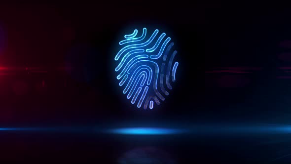 Fingerprint symbol abstract loopable animation