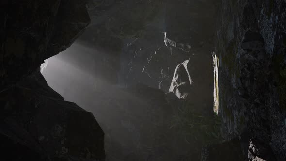 Sun Light Inside Mysterious Cave alt