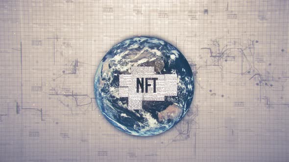 Nft Text Animation with Earth Background