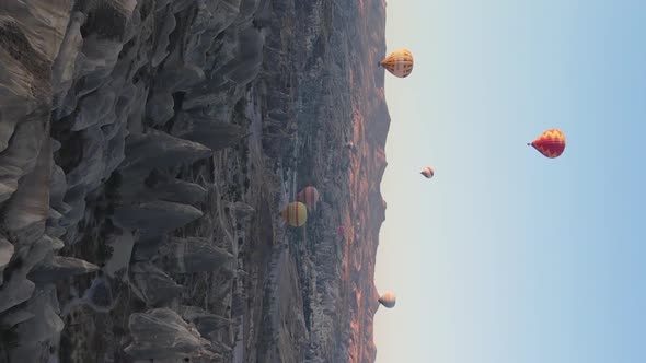 Vertical Video  Balloons in Cappadocia Turkey