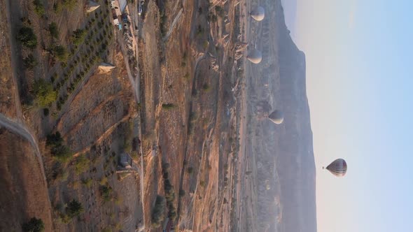 Vertical Video  Balloons in Cappadocia Turkey