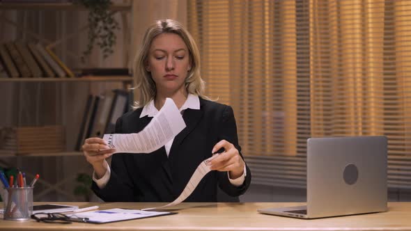 Businesswoman Ripping Contract Into Small Apart and Throws Into Air