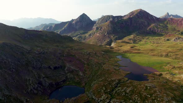 Aerial view of Ibones of Anayet, Province of Huesca, Spain